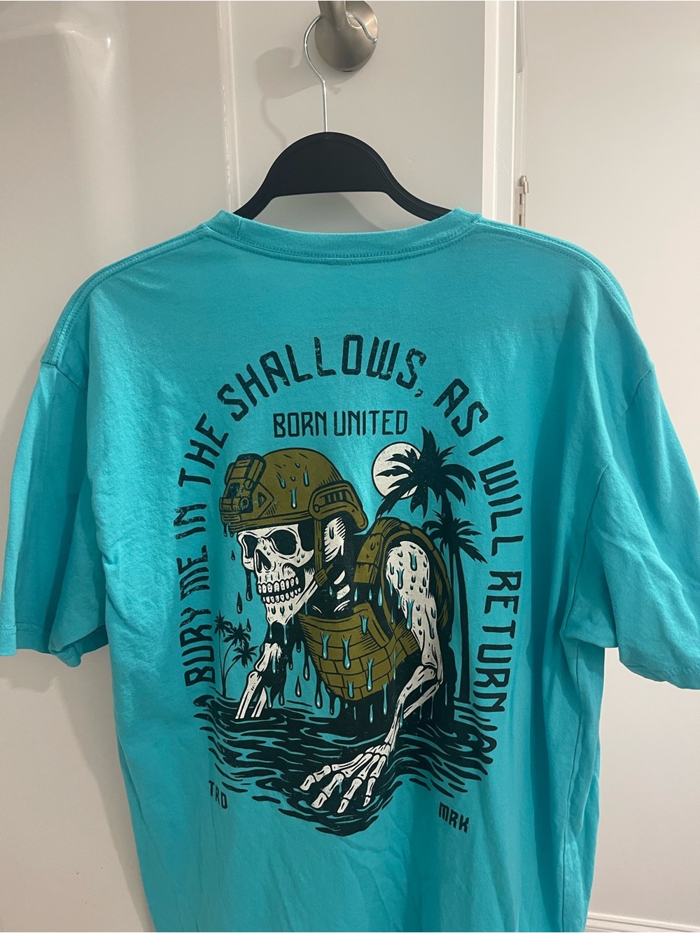 Aqua Short-Sleeve Skull Graphic Tee